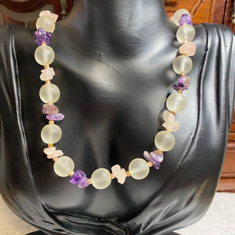 QUARTZ beads & chips necklace
